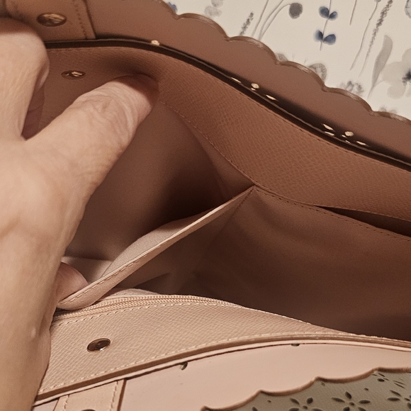 Coach light pink laser cut flower leather shoulder tote EUC #F38158 - Picture 12 of 16